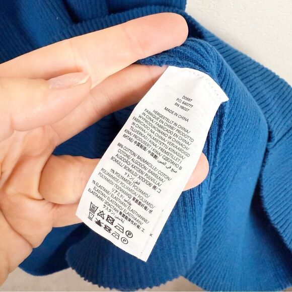 Boden Blue Knit Mini Sun Dress Spaghetti Strap New Size 6 - Picture 8 of 8